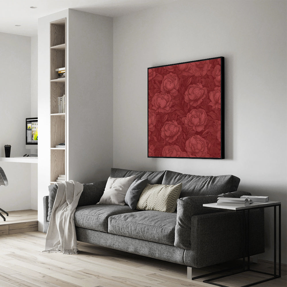 Crimson Bloom Elegance Canvas Wall Art