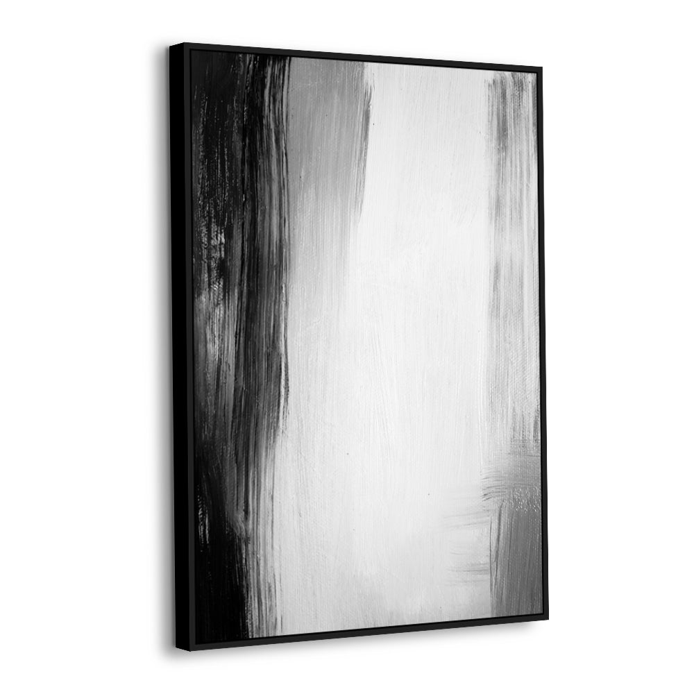 Monochrome Brushstroke Abstract Canvas Wall Art