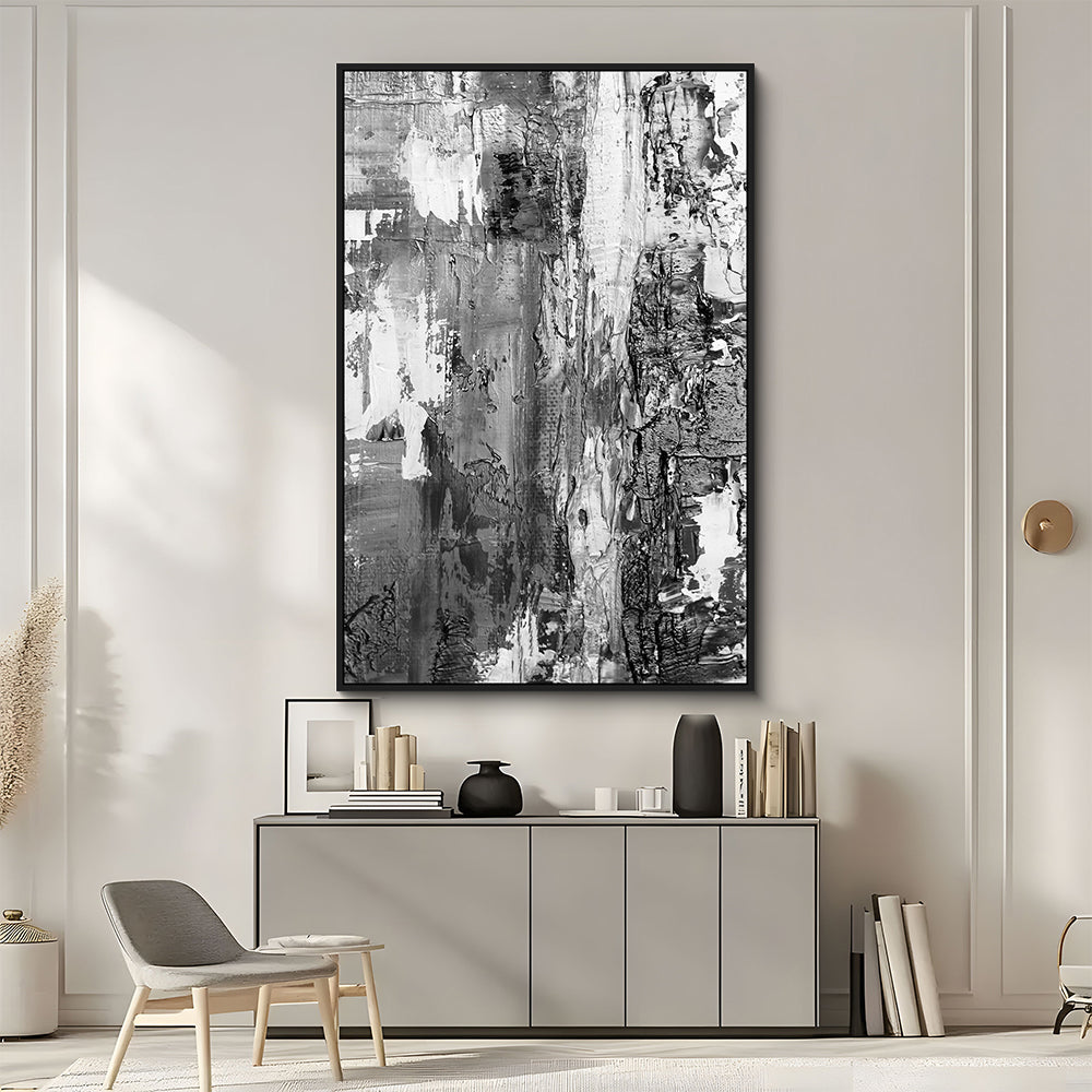 Monochrome Abstract Expression Canvas Wall Art