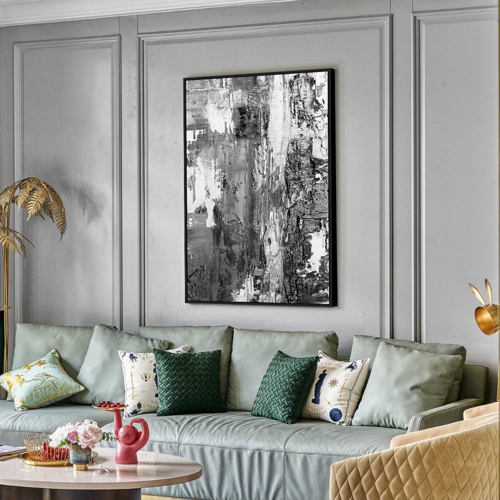 Monochrome Abstract Expression Canvas Wall Art