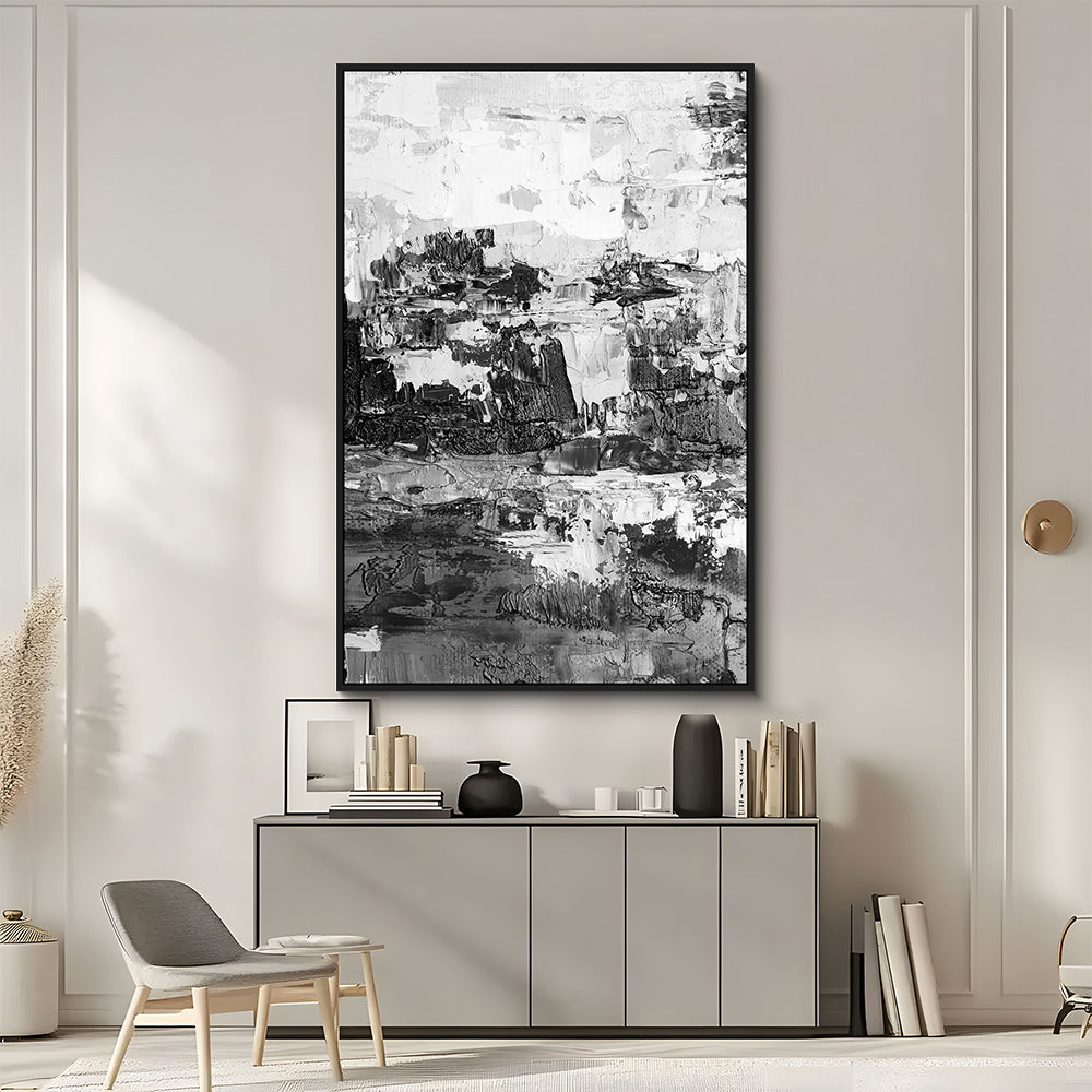 Bold Monochrome Abstract Canvas Wall Art