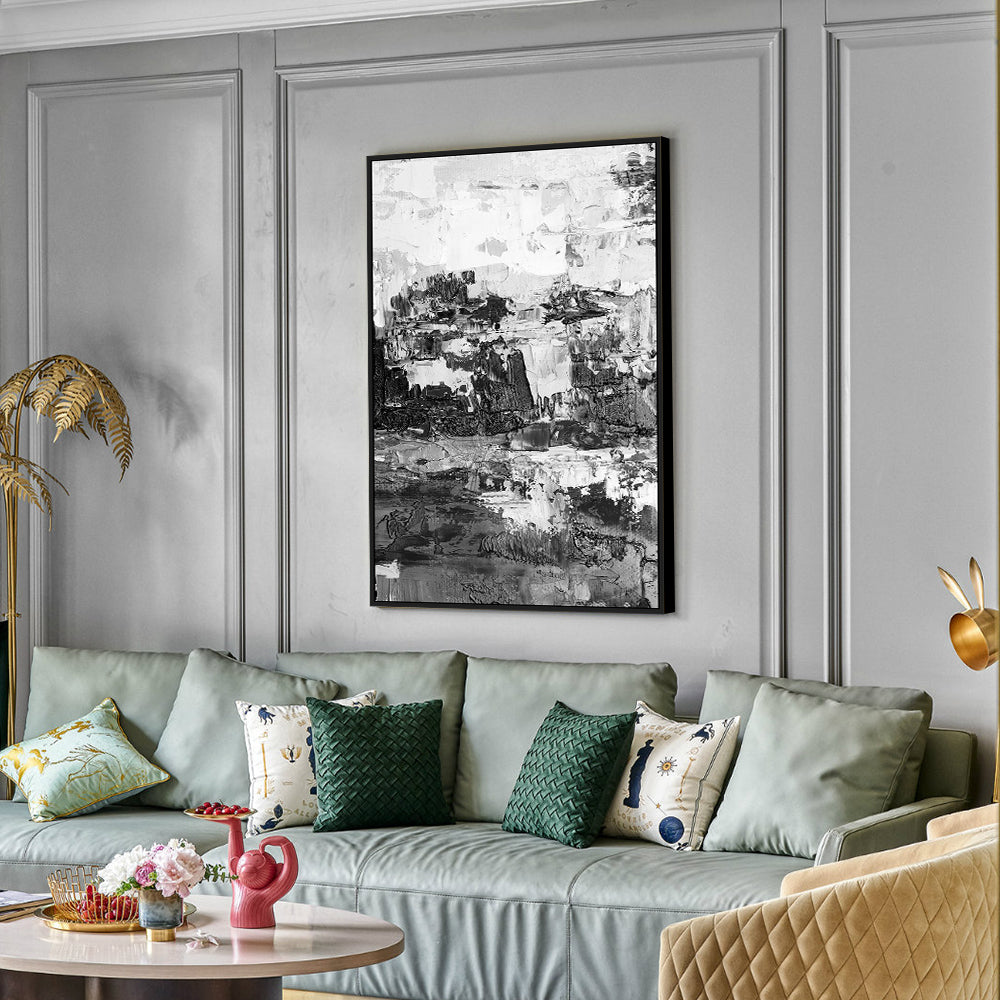 Bold Monochrome Abstract Canvas Wall Art