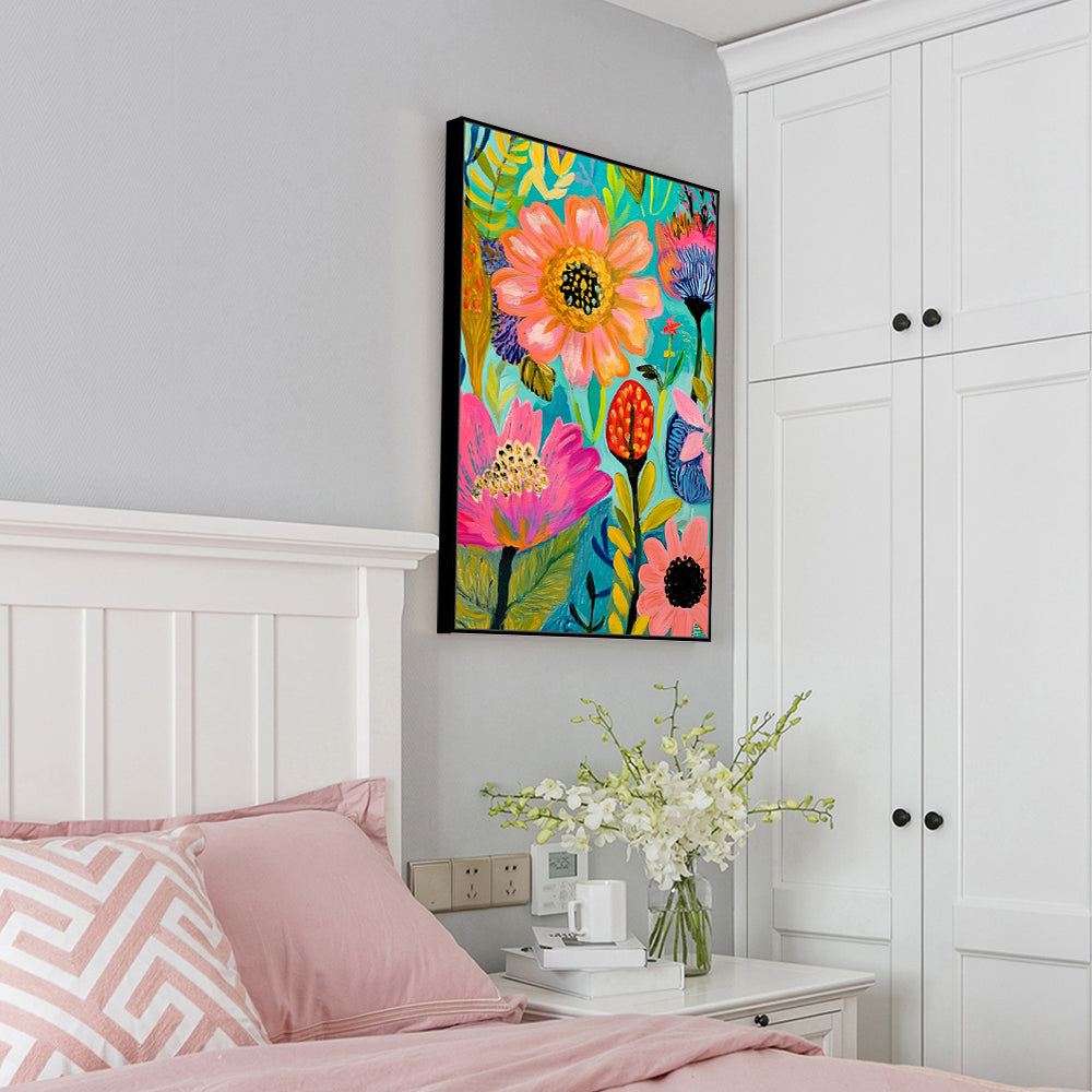 Vivid Floral Symphony Canvas Wall Art