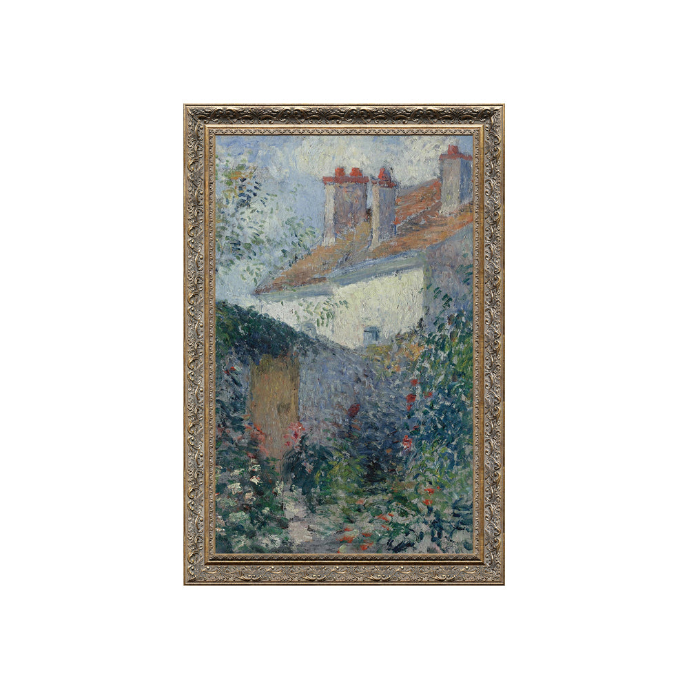 The Courtyard At Pontoise By Camille Pissarro