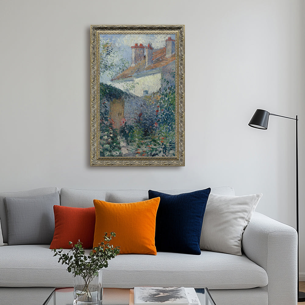 The Courtyard At Pontoise By Camille Pissarro