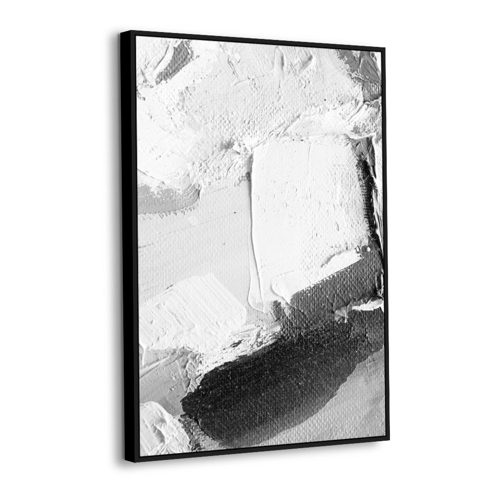 Textured Black And White Abstract Canvas Wall Art
