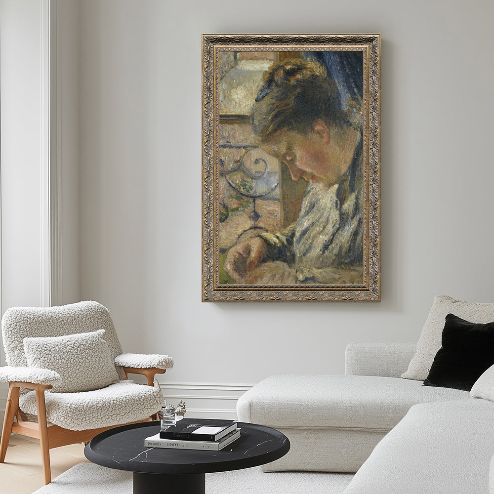 Julie Vellay Sewing By Camille Pissarro