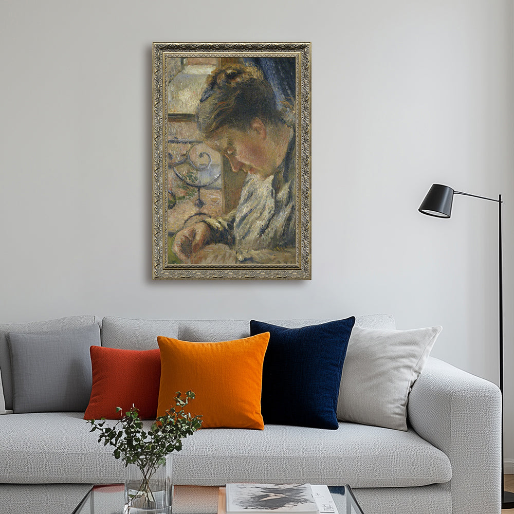 Julie Vellay Sewing By Camille Pissarro