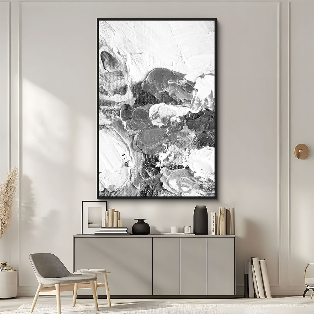 Elegant Black And White Abstract Canvas Wall Art
