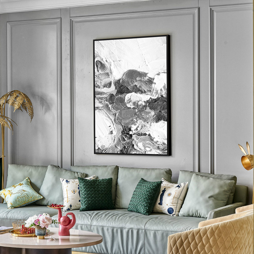 Elegant Black And White Abstract Canvas Wall Art