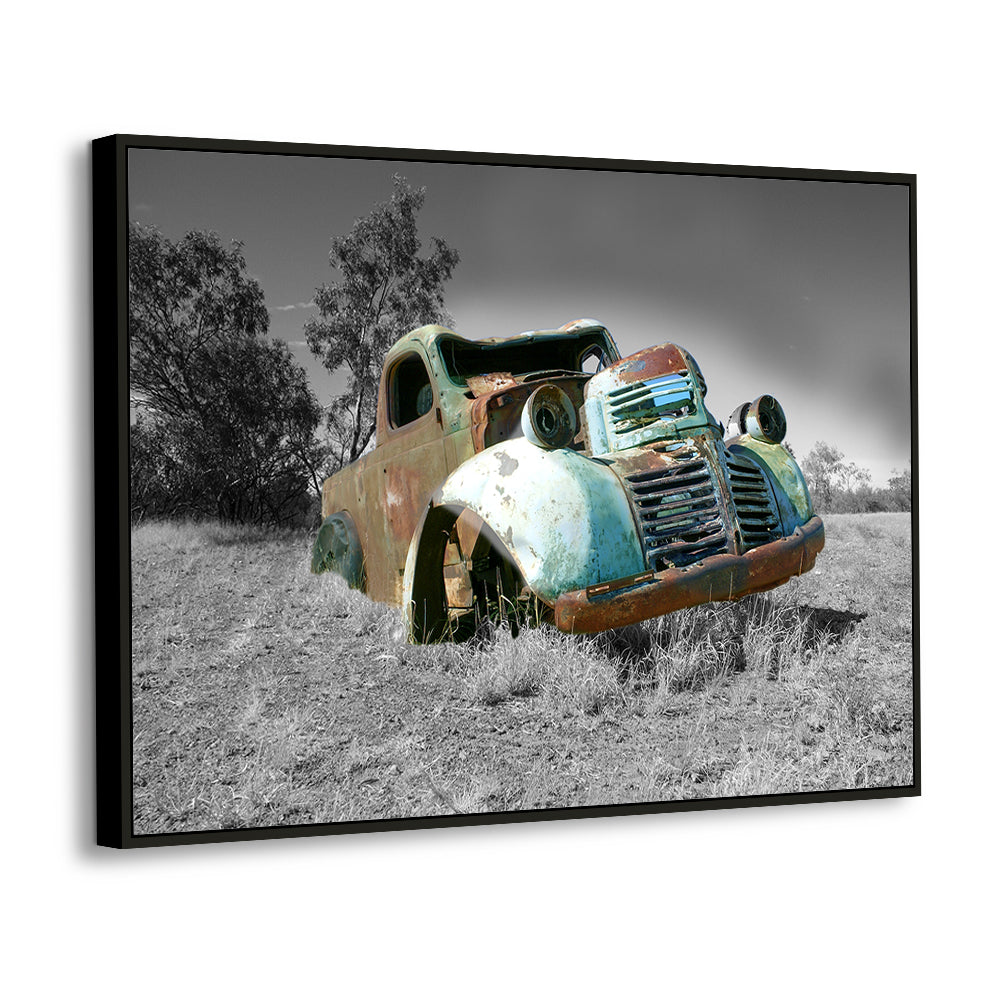 Rustic Beauty - Abandoned Vintage Truck Canvas Wall Art