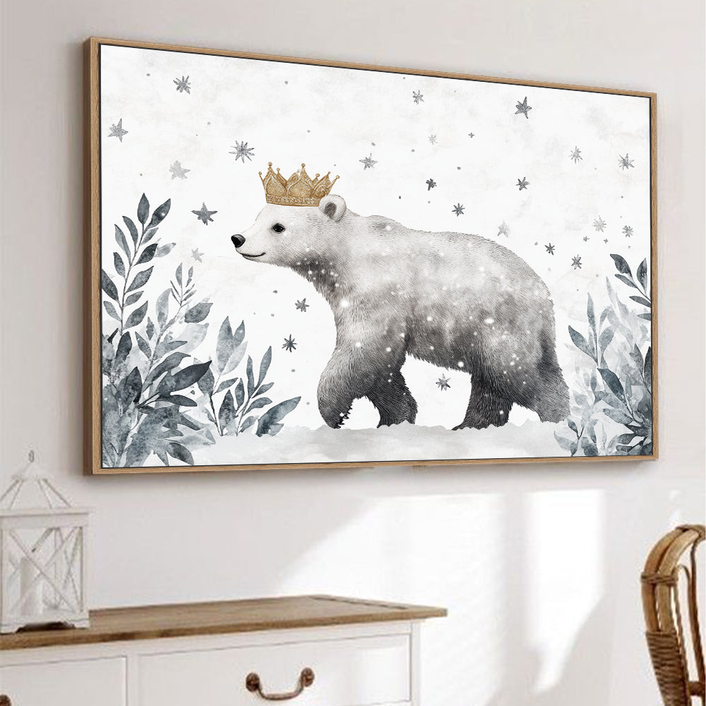 Regal Polar Bear – Winter Wonderland Décor Canvas Wall Art