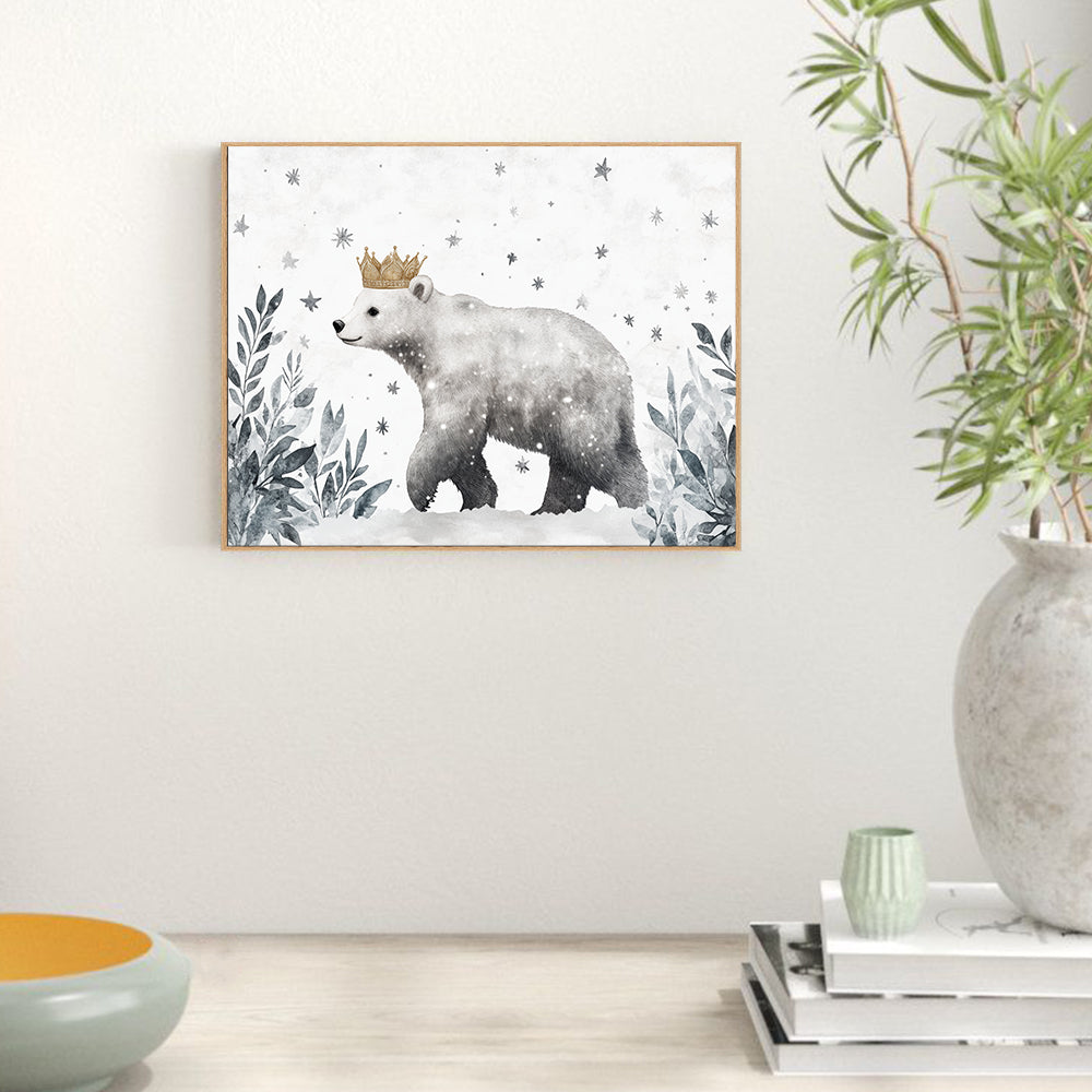 Regal Polar Bear – Winter Wonderland Décor Canvas Wall Art