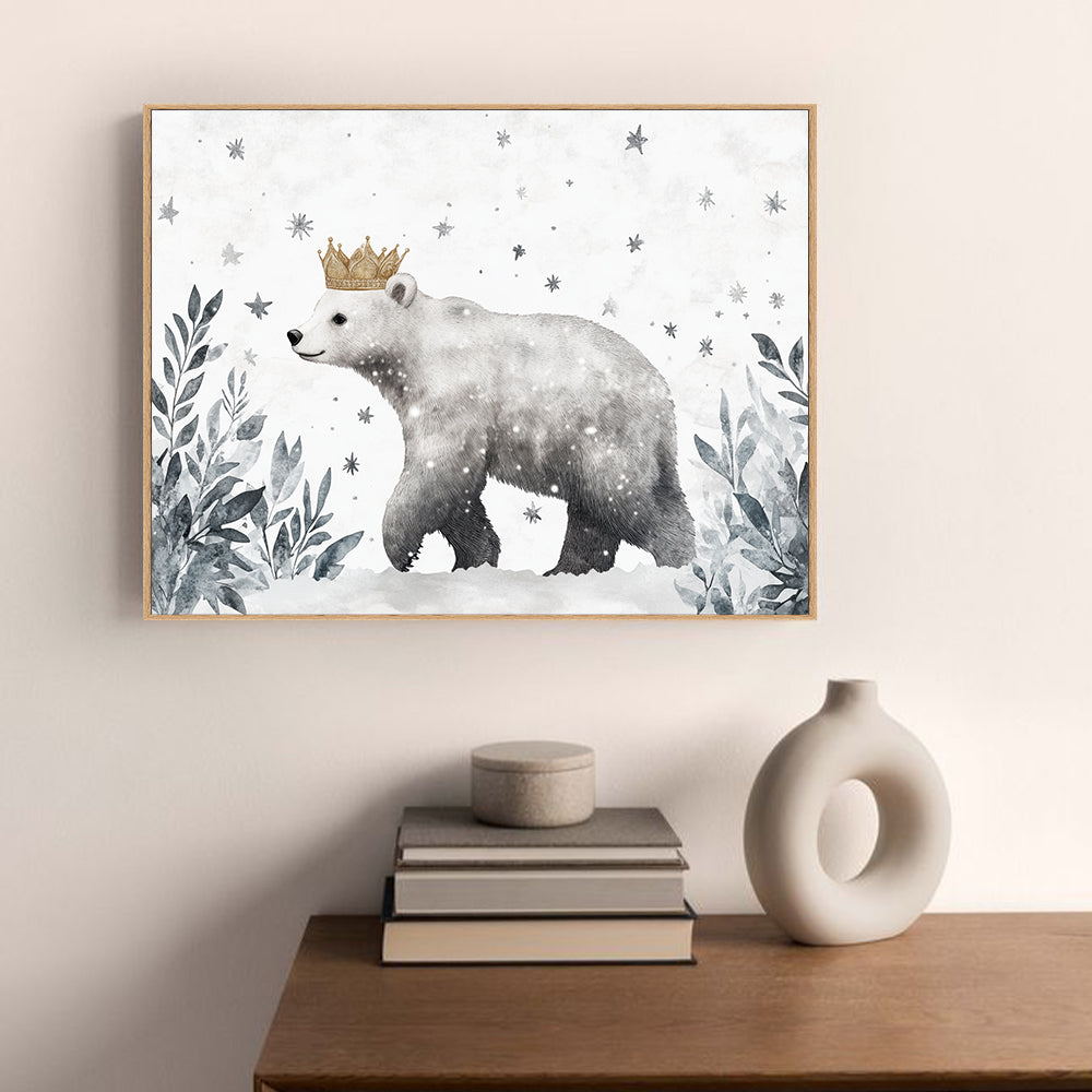 Regal Polar Bear – Winter Wonderland Décor Canvas Wall Art