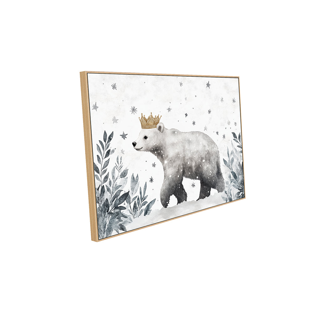 Regal Polar Bear – Winter Wonderland Décor Canvas Wall Art