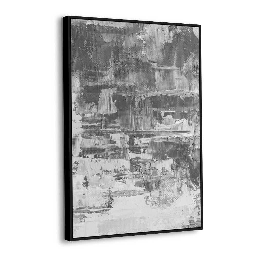 Gray and White Textured Canvas Wall Art