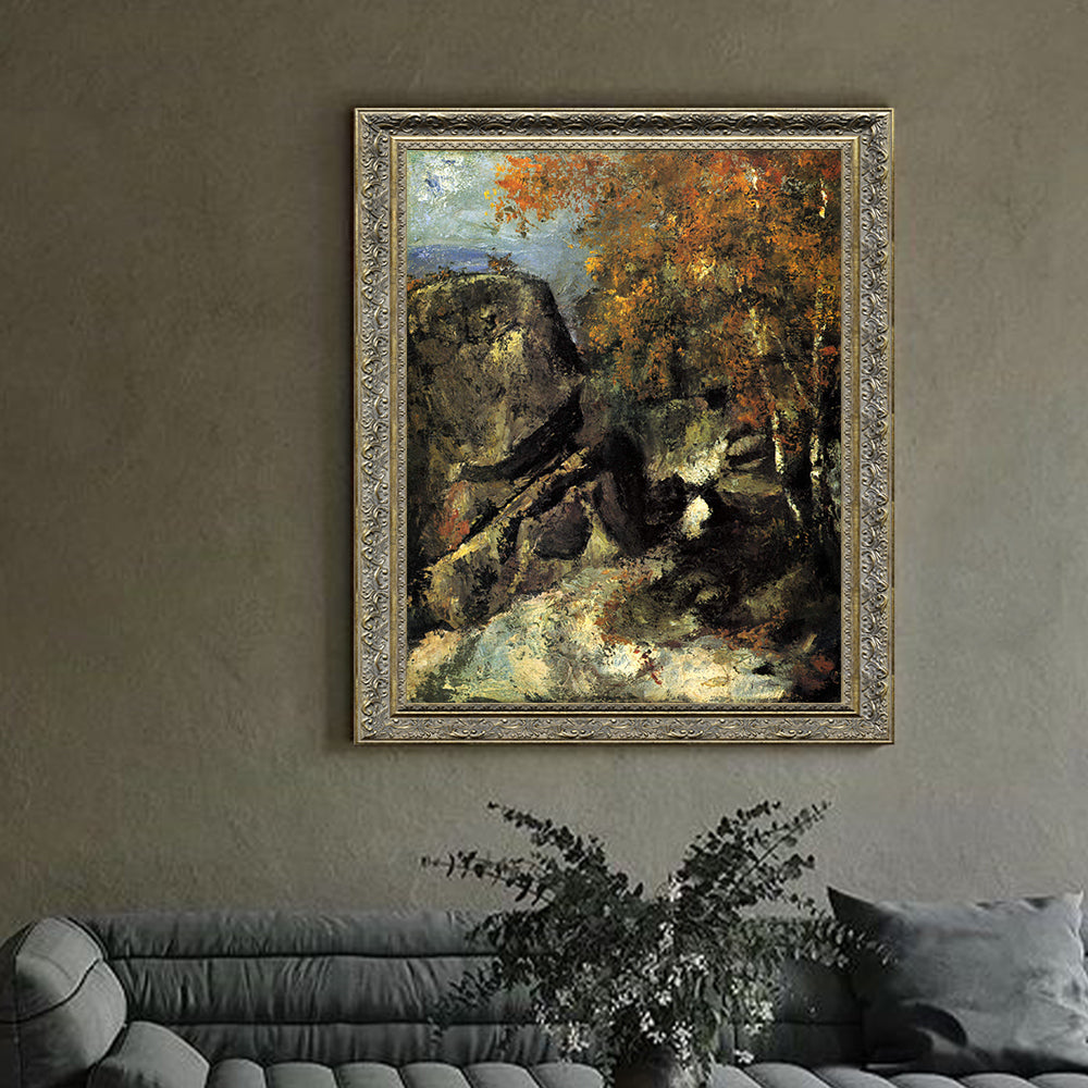Rocks In The Forest Of Fontainebleau By Paul Cézanne