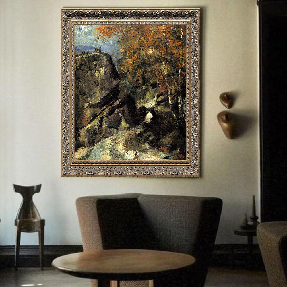 Rocks In The Forest Of Fontainebleau By Paul Cézanne