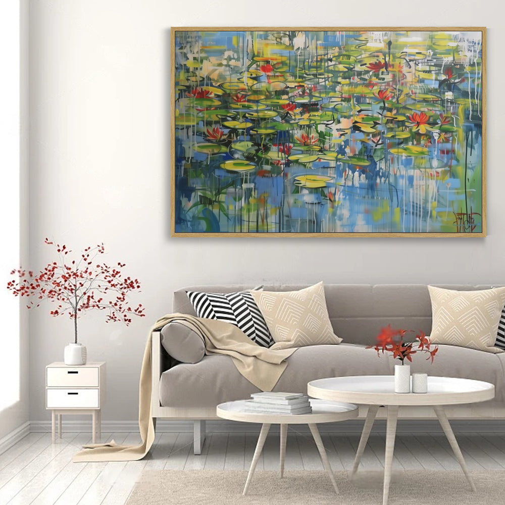 Lush Water Lily Pond Canvas Wall Art