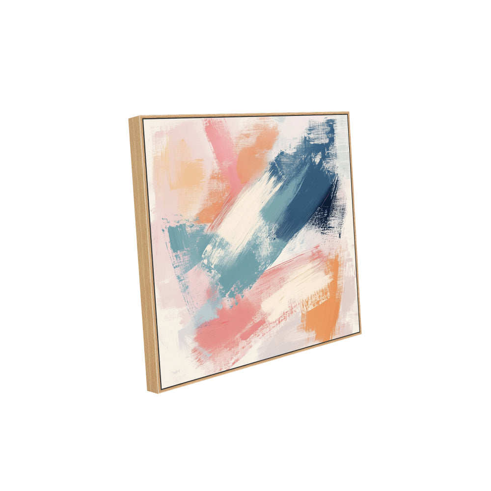 Brushstroke - Vibrant Pastel Palette Canvas Wall Art