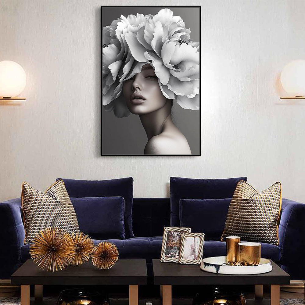 Timeless Floral Portrait Canvas Wall Art