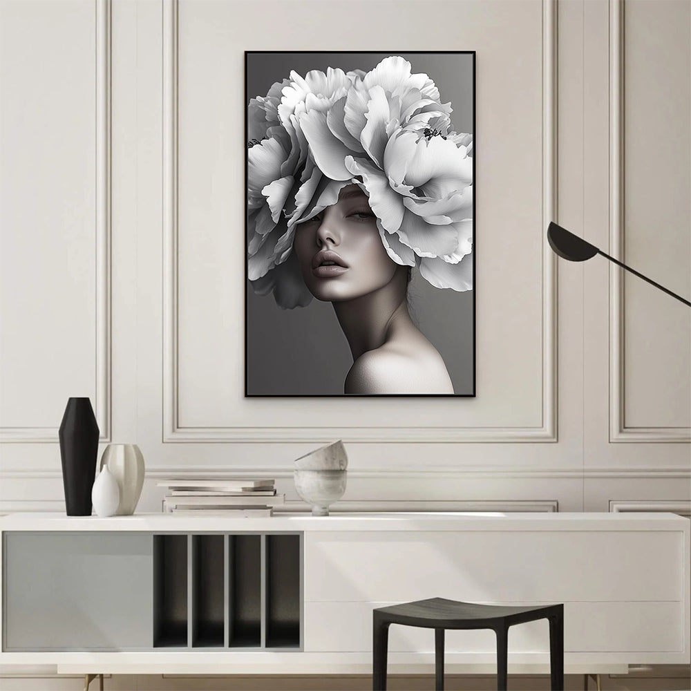 Timeless Floral Portrait Canvas Wall Art
