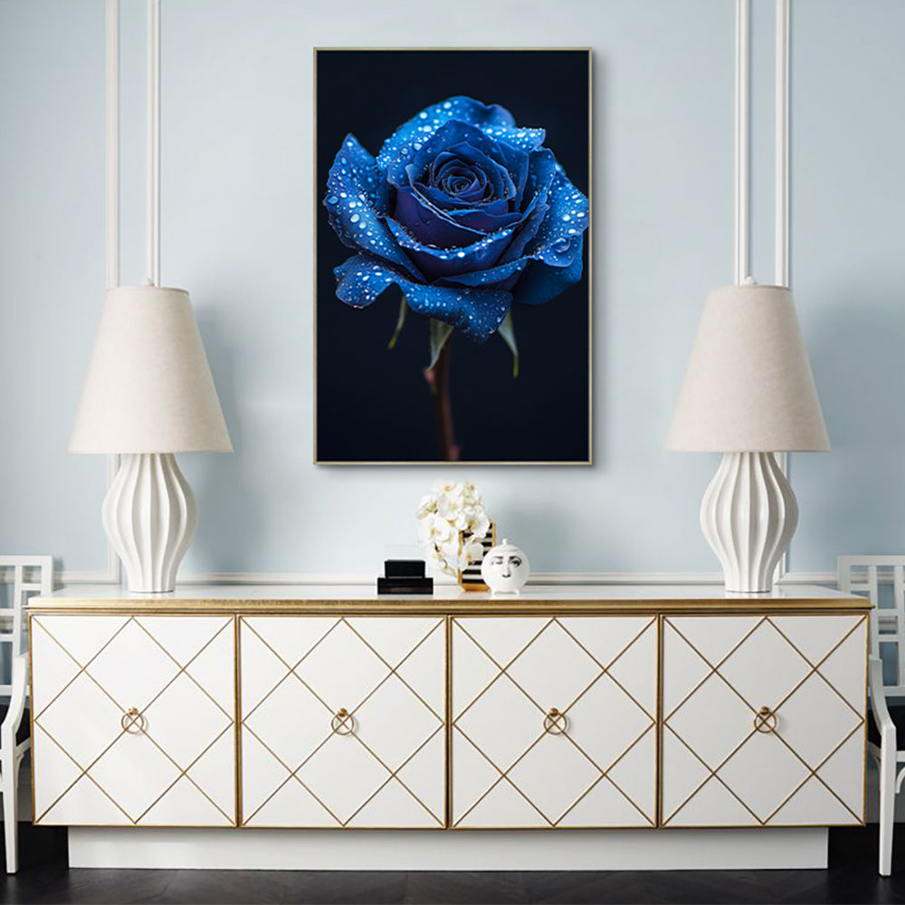 Blue Rose - Nature's Elegance Canvas Wall Art