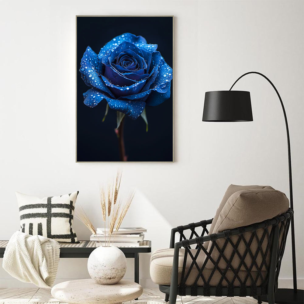 Blue Rose - Nature's Elegance Canvas Wall Art
