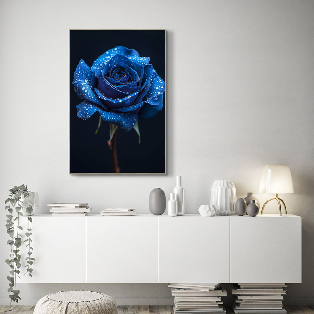 Blue Rose - Nature's Elegance Canvas Wall Art