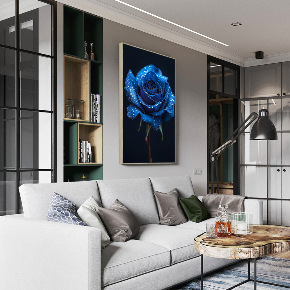 Blue Rose - Nature's Elegance Canvas Wall Art