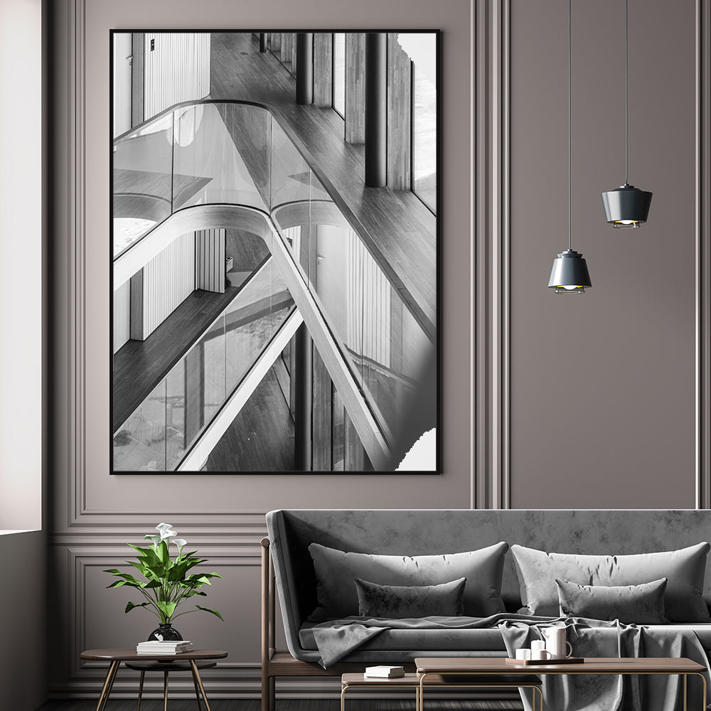 Sleek Modern: Architectural Design Canvas Wall Art