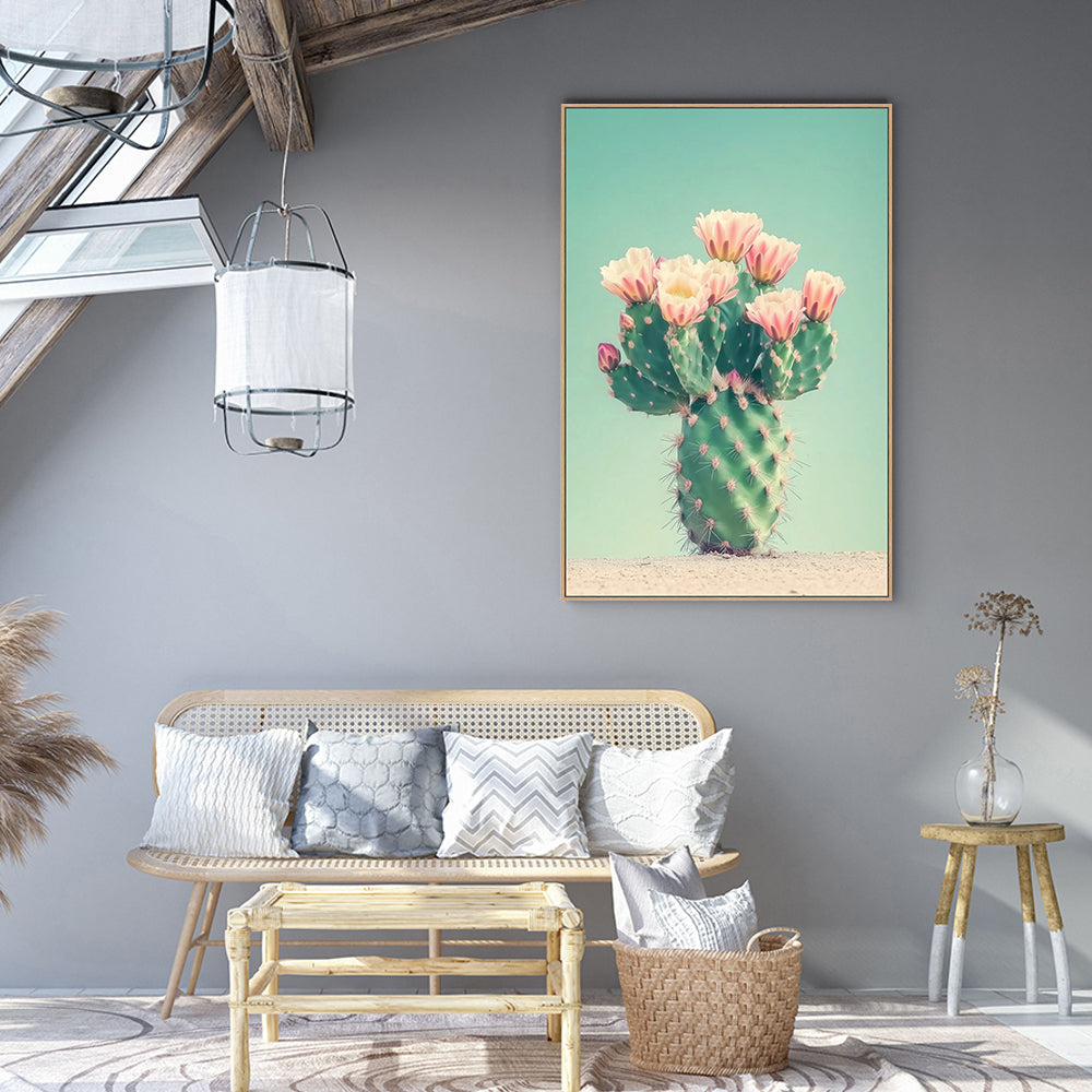 Vibrant Cactus Bloom Canvas Wall Art