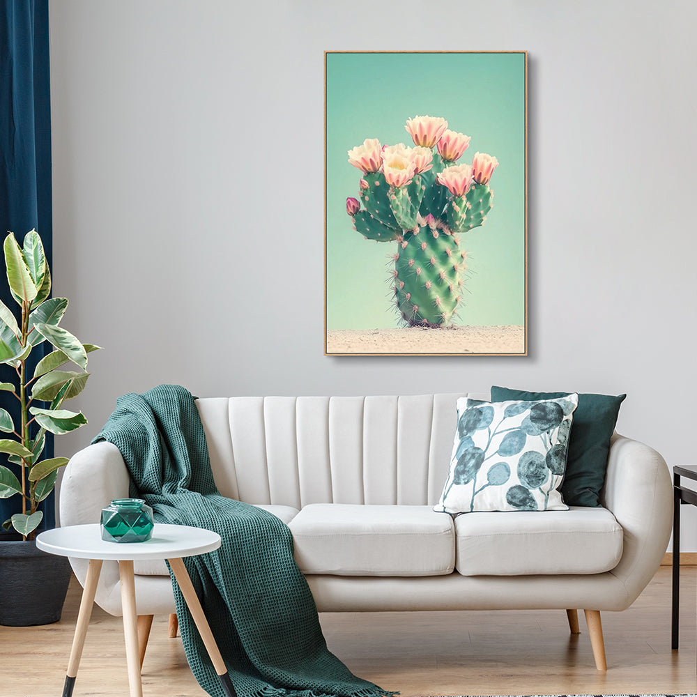 Vibrant Cactus Bloom Canvas Wall Art