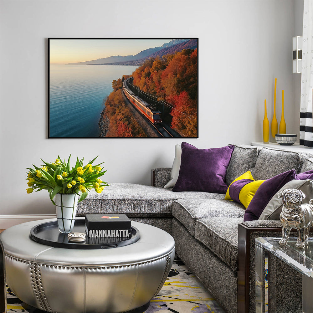 Scenic Train Journey Canvas Wall Art