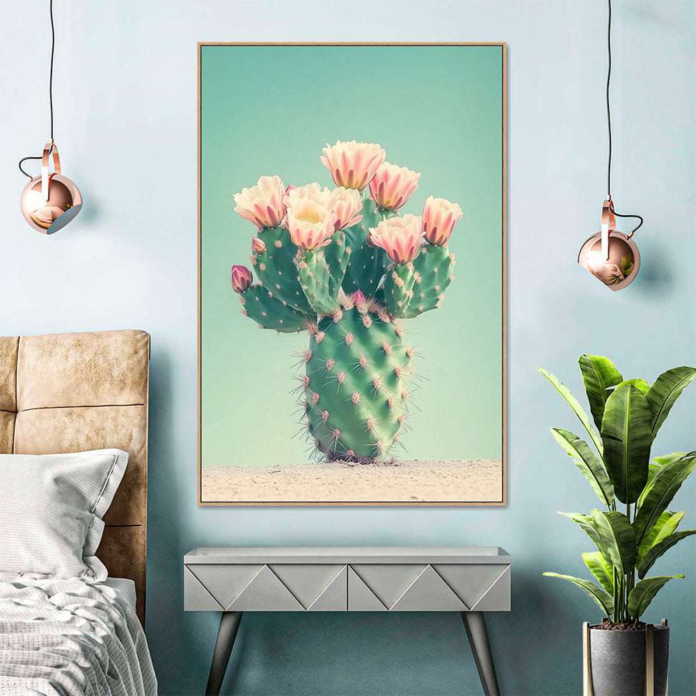 Vibrant Cactus Bloom Canvas Wall Art