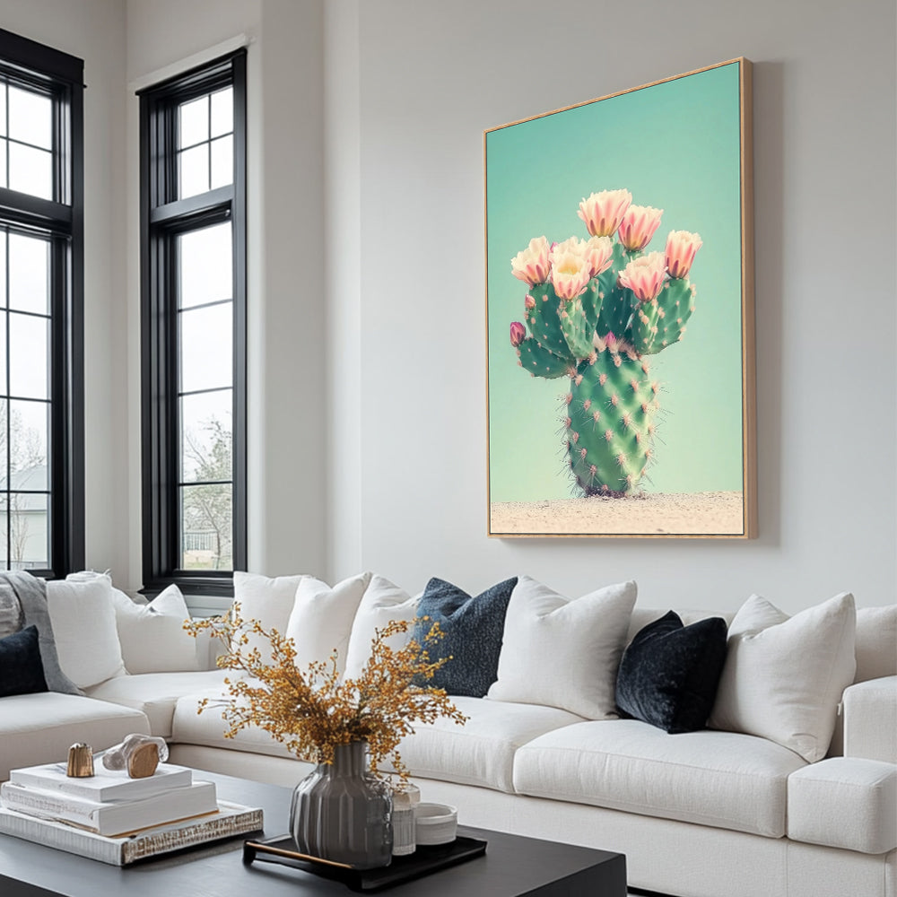 Vibrant Cactus Bloom Canvas Wall Art