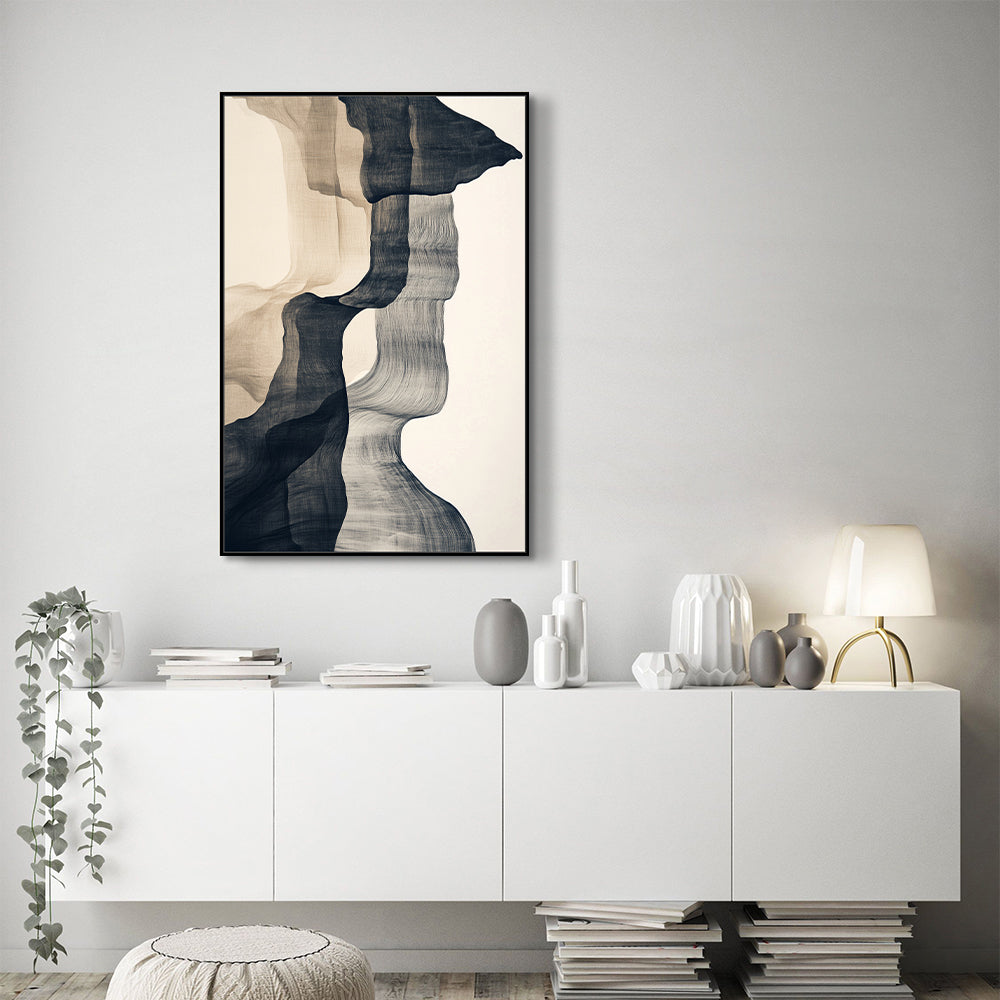 Monochrome Wave Canvas Wall Art