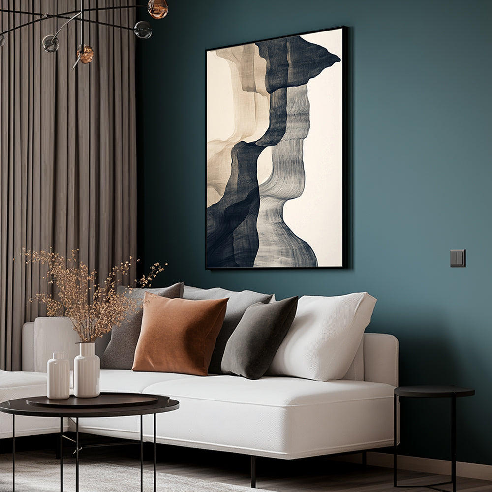 Monochrome Wave Canvas Wall Art