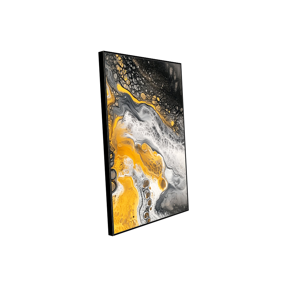 Golden Flow - Bold And Dynamic Design Canvas Wall Art