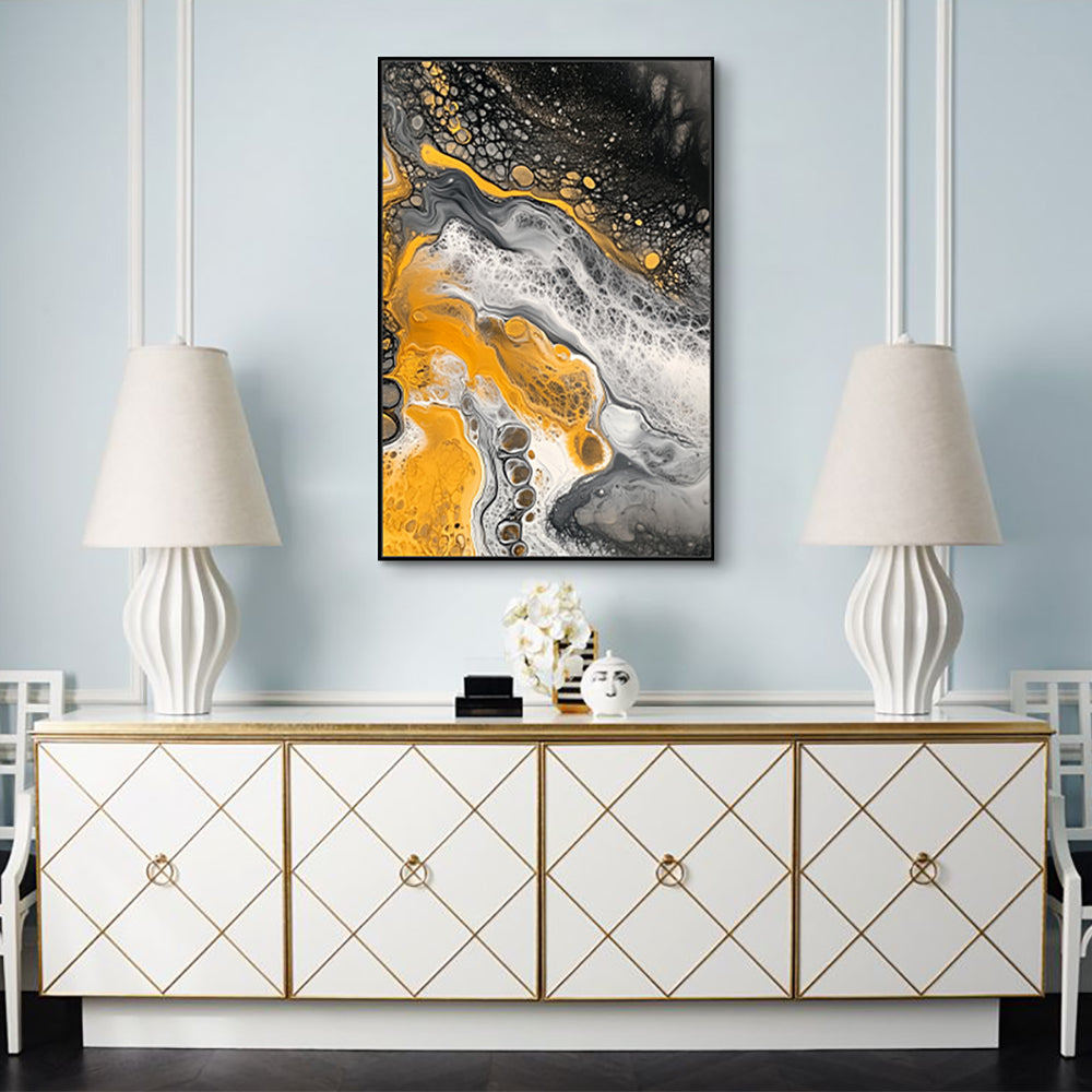 Golden Flow - Bold And Dynamic Design Canvas Wall Art