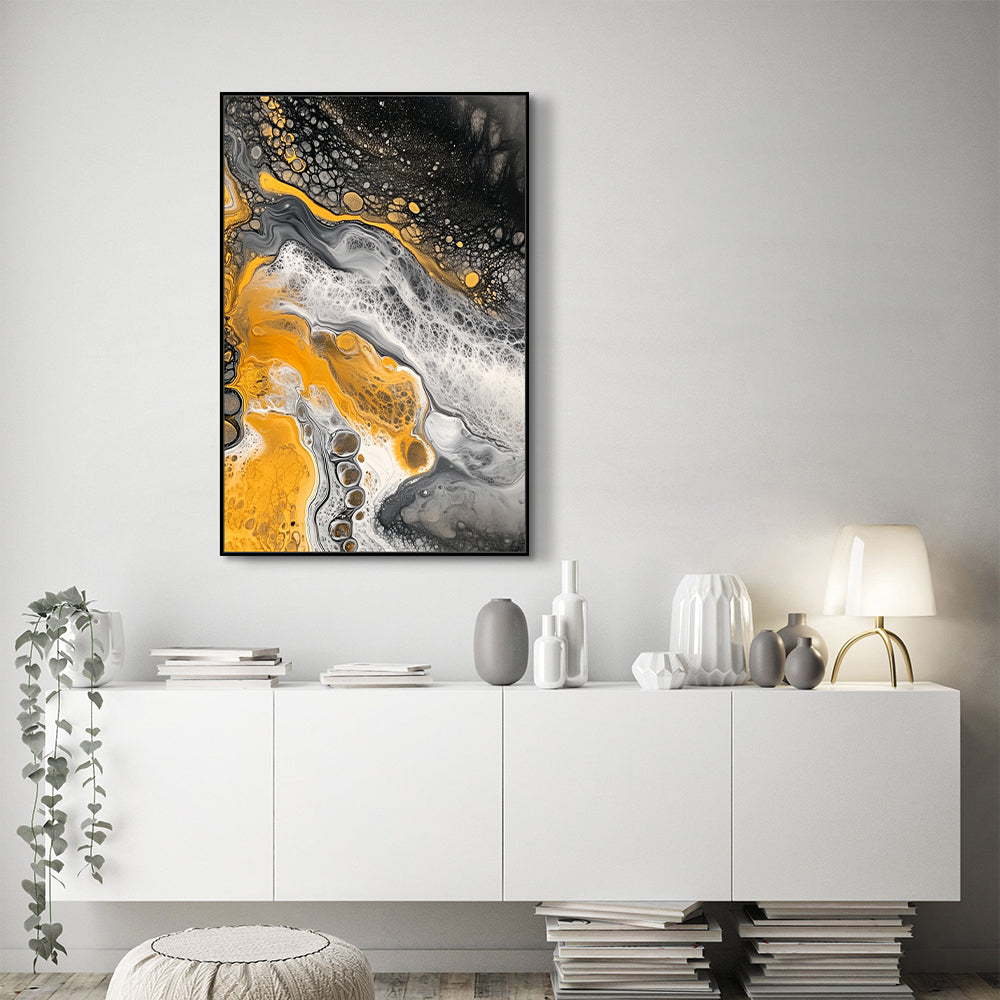 Golden Flow - Bold And Dynamic Design Canvas Wall Art