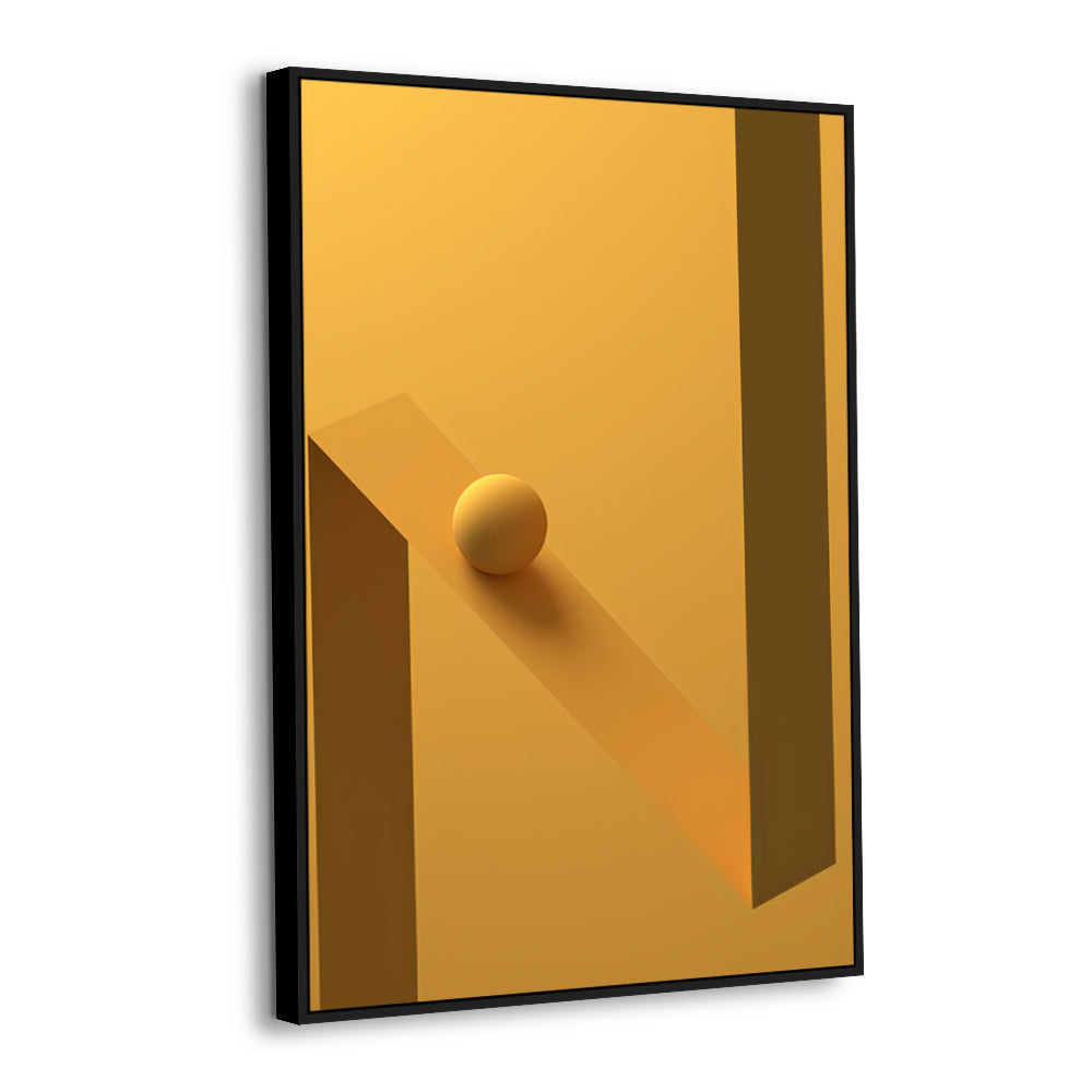 Minimalist Geometric Yellow Canvas Wall Art