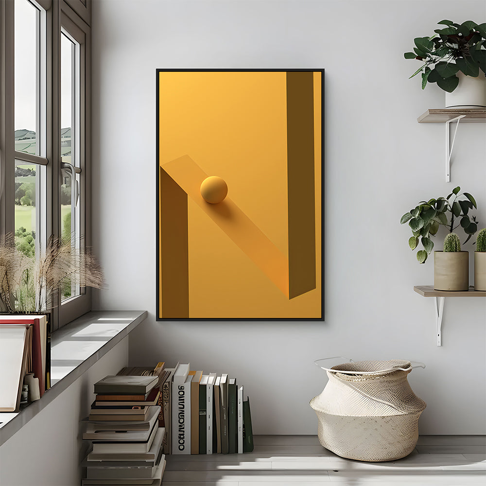 Minimalist Geometric Yellow Canvas Wall Art