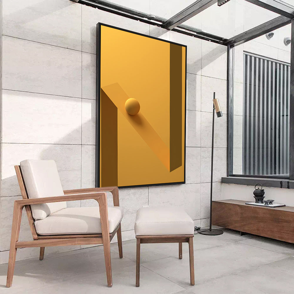 Minimalist Geometric Yellow Canvas Wall Art