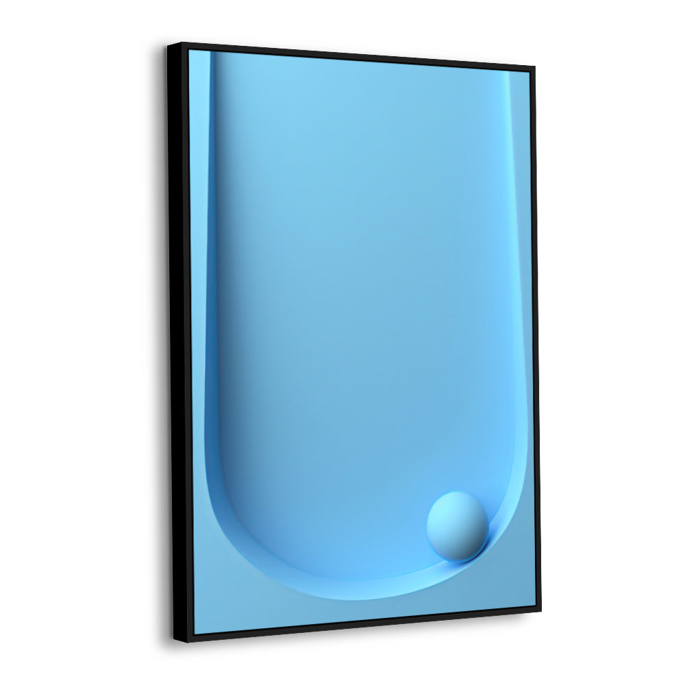 Sleek Blue Geometric Art Canvas Wall Art