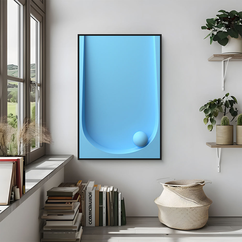 Sleek Blue Geometric Art Canvas Wall Art