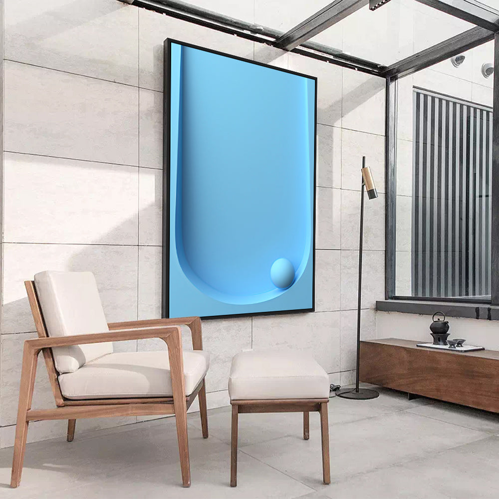 Sleek Blue Geometric Art Canvas Wall Art