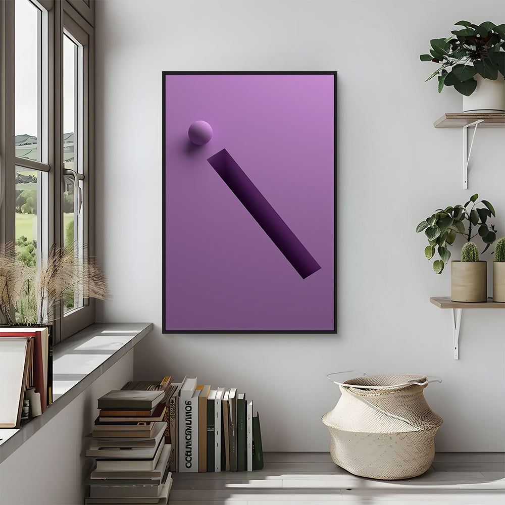 Minimalist Purple Geometric Art Canvas Wall Art