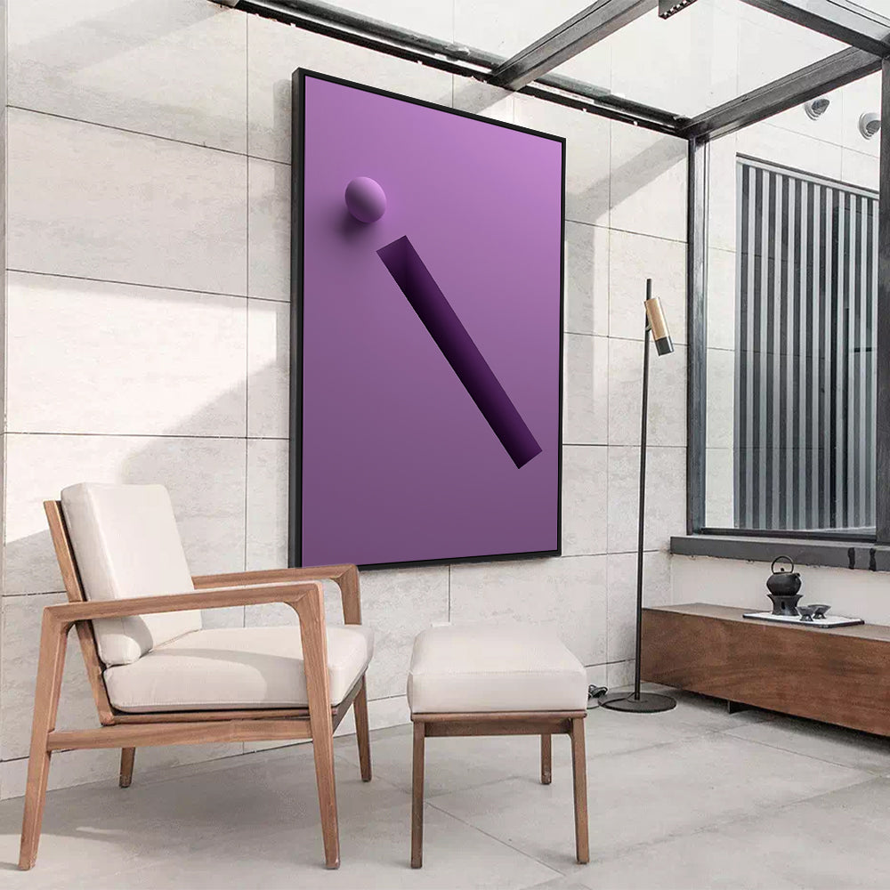 Minimalist Purple Geometric Art Canvas Wall Art