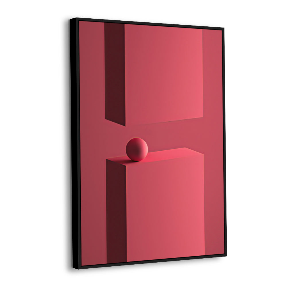 Bold Red Geometric Shape Canvas Wall Art
